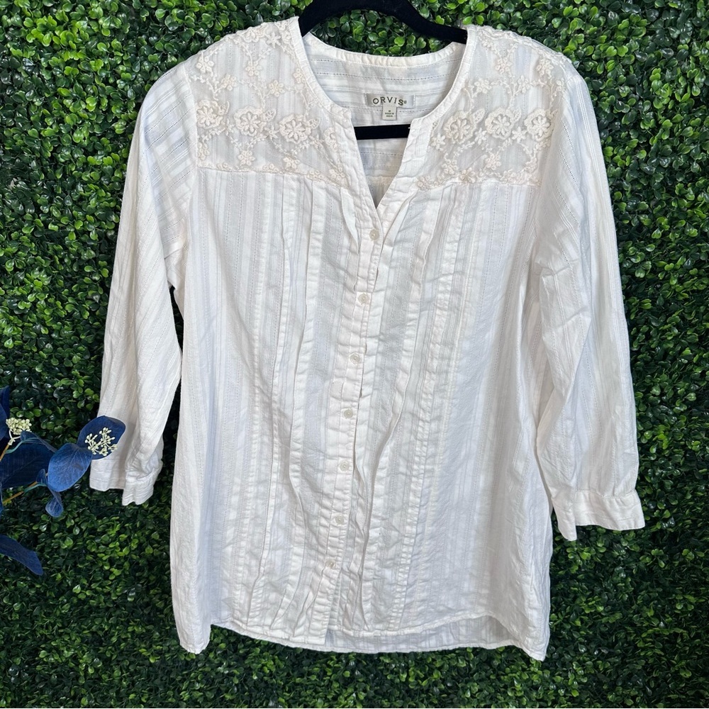 Orvis White Blouse Elegant‎ Top